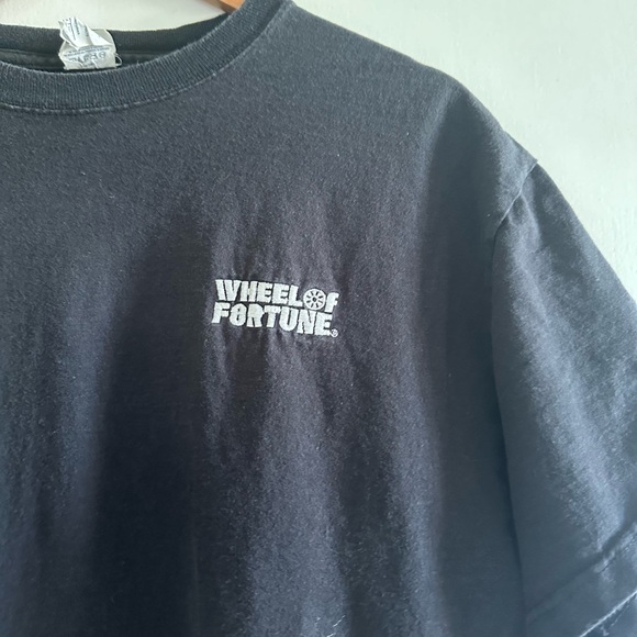 Vintage Delta ‘Wheel of Fortune’ Embroidered Black/White Short Sleeve Tee size L - Picture 3 of 6